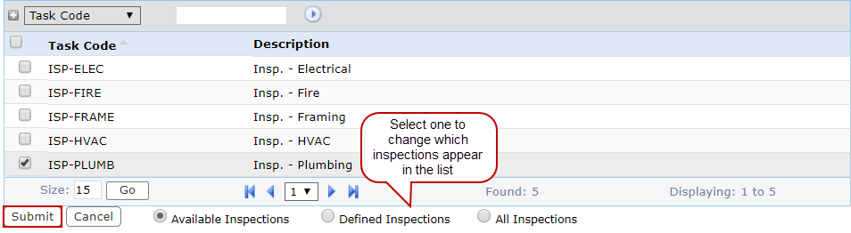 Select Inspection Schedule an Inspection